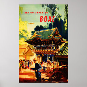 BOAC Airways Retro Travel Tourismus Poster