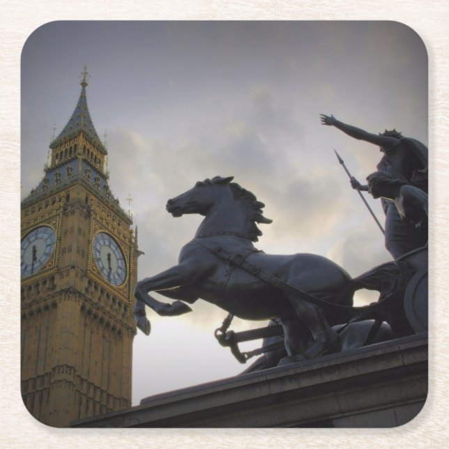 Boadicea Statue - Big Ben - Untersetzer London (Vorderseite)