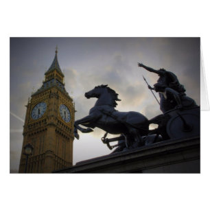 Boadicea Statue-Elizabeth Tower-London Card