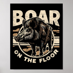 Boar auf dem Boden Männer Vintage Camouflage Wild  Poster
