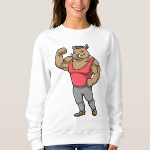 Boar Bodybuilder Bodybuilding Muskeln Sweatshirt