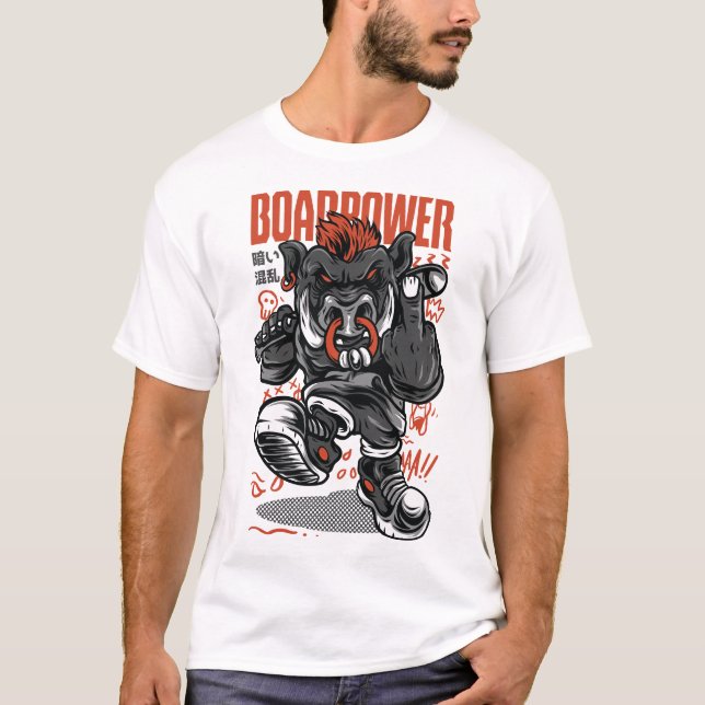 Boar-Power-Design T-Shirt (Vorderseite)