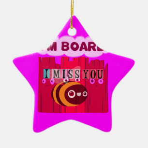 Board Bee Art Print Keramik Ornament