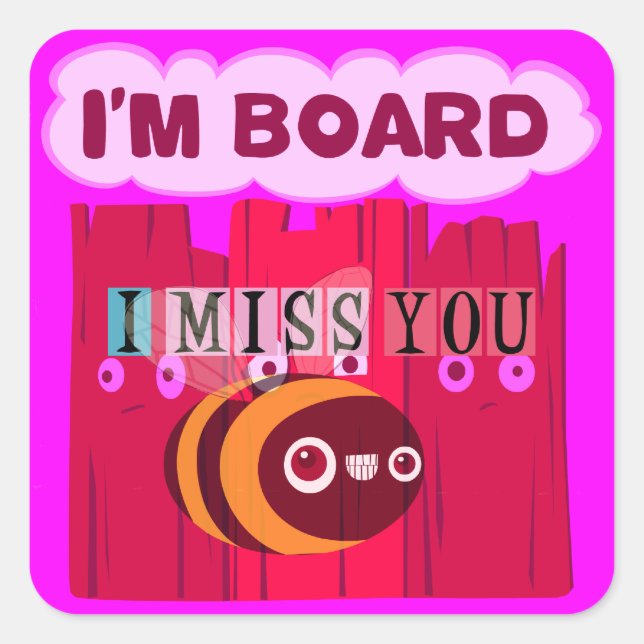 Board Bee Art Print Quadratischer Aufkleber (Vorderseite)