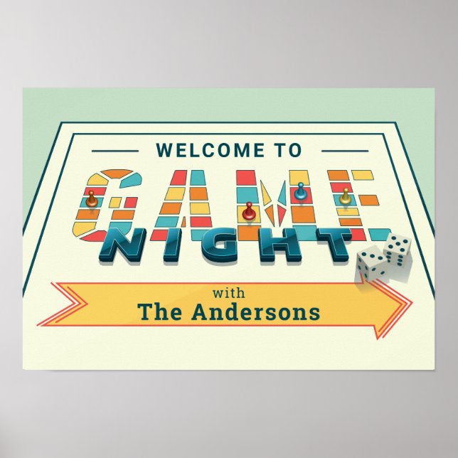 Board Game Night Sign Poster (Vorne)
