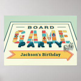 Board Game Partys Sign Poster