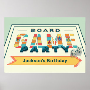 Board Game Partys Sign Poster
