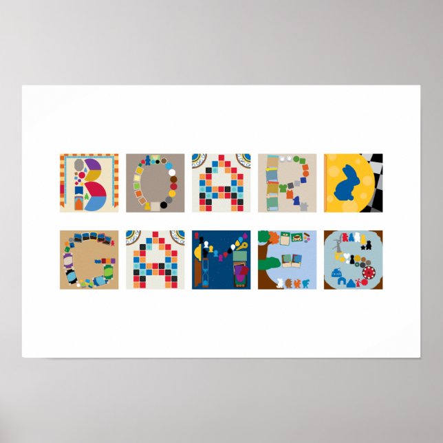 "Board Games" Board Game Alphabet Poster (Vorne)