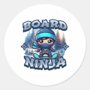 Board Ninja Snowboard Ninja Snow Rider Snowboardin Runder Aufkleber