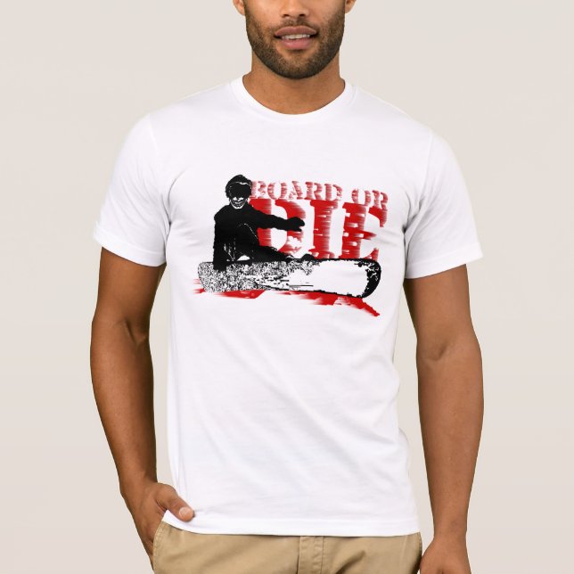 BOARD ODER DIE. Skeleboarder. Schredderwind. Schwa T-Shirt (Vorderseite)