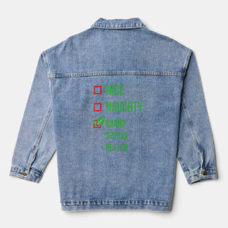Board Sports Player Funny Pajama Weihnachten Jeansjacke