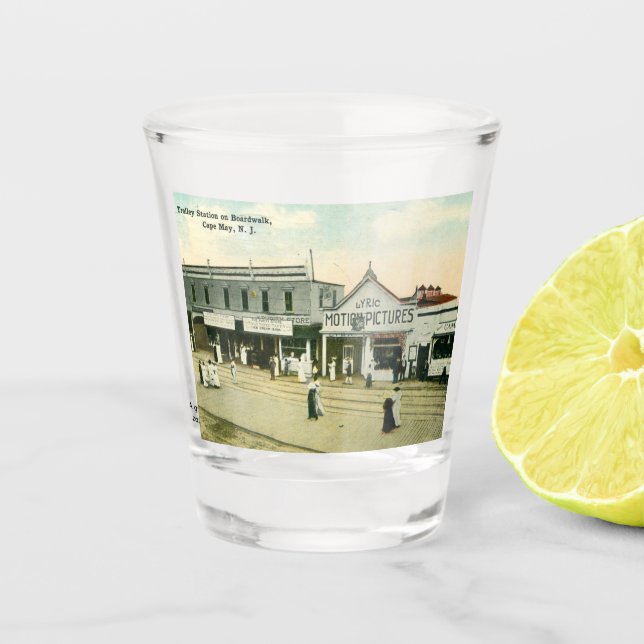 Board Walk, Cape May, New Jersey Vintag Schnapsglas (Vorderseite)