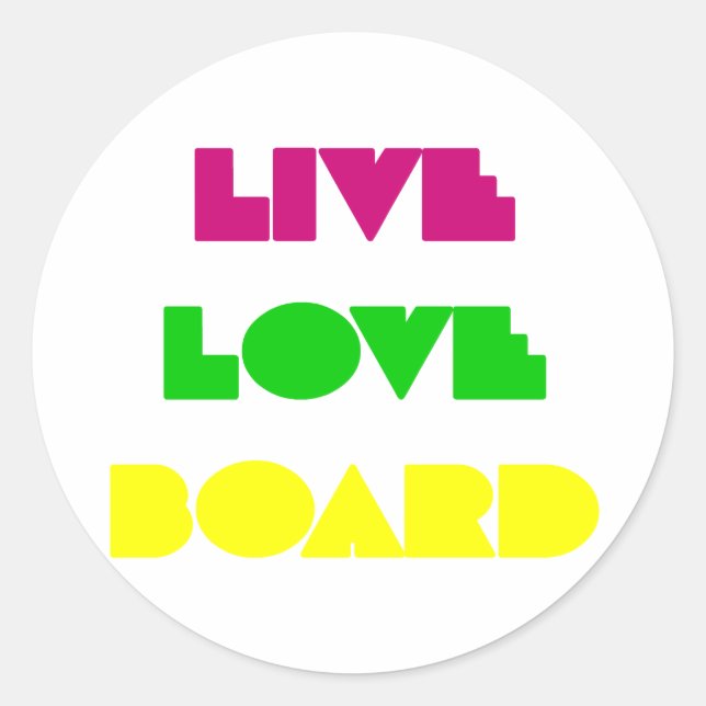 BoardChick Live Liebe Board Runder Aufkleber (Vorderseite)