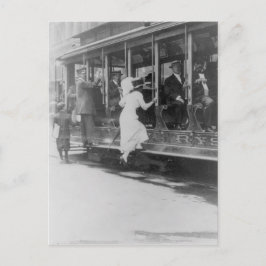 Boarding A NYC Streetcar Postkarte