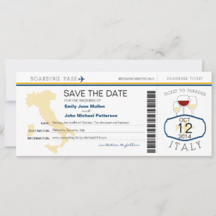 Boarding nach Italien Einladung Hochzeit