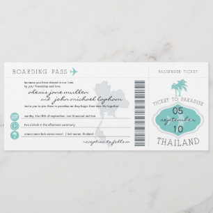 Boarding nach Thailand Einladung Hochzeit
