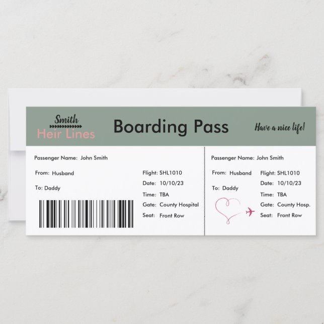 Boarding Pass Adoption Bekanntgabe Neutral (Vorderseite)