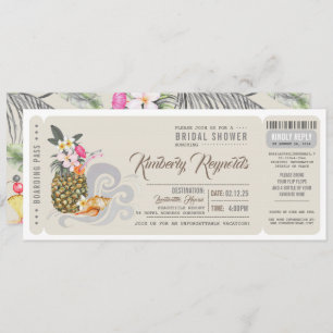Boarding Pass Ananas Beach Brautparty Einladung