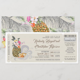 Boarding Pass | Ananas | Beach Engagement Party Einladung