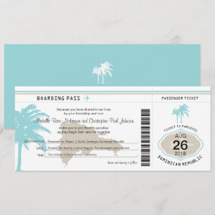 Boarding Pass auf Dominikanische Republik Hochzeit Einladung