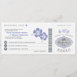 Boarding Pass auf Hawaii Hochzeit Einladung
