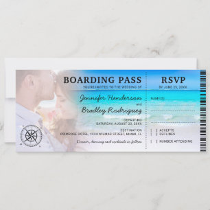 Boarding Pass Beach Foto UAWG & Wedding Einladung