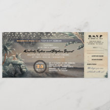 Boarding Pass Beach String Lights Hochzeitsticket