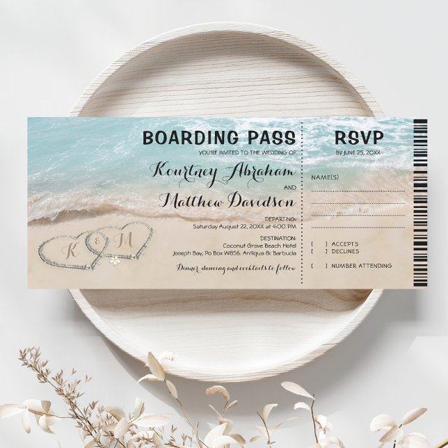 Boarding Pass Beach UAWG & Wedding Einladung (Von Creator hochgeladen)