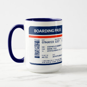 Boarding Pass (blau und rot) SRG Tasse