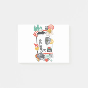 BOARDING PASS CARDIFF WALES POST-IT KLEBEZETTEL