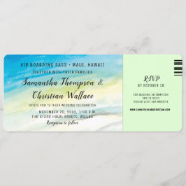 Boarding Pass Destination Beach Hochzeit Einladung