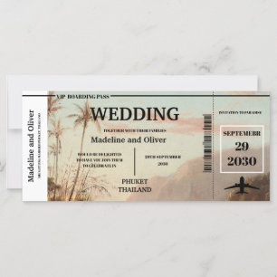 Boarding Pass Destination Tropische Palmen