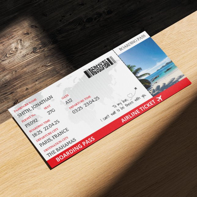 Boarding Pass Fake Airline Ticket Flight Geschenk Einladung (Boarding Pass Fake Airline Ticket Flight Gift Invitation)
