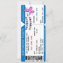 Boarding Pass Fliege Geburtstagsparty