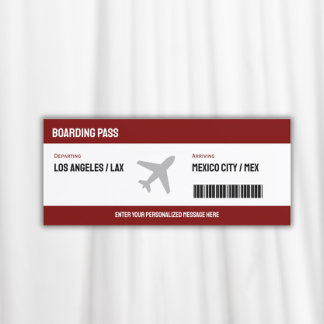 Boarding Pass Flugzeug Einladung