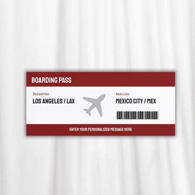 Boarding Pass Flugzeug Einladung (Surprise Boarding Pass Plane Ticket Invitation)