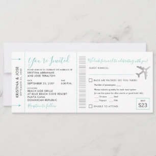 Boarding Pass Flugzeug Ticket All-In-One Einladung