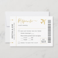 Boarding Pass Flugzeug Ticket Gold Zielort