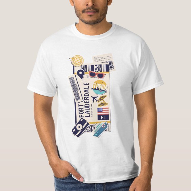 BOARDING PASS FORT LAUDERDALE FLORIDA USA T-Shirt (Vorderseite)