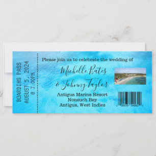 Boarding Pass für eine Hochzeit in Antigua