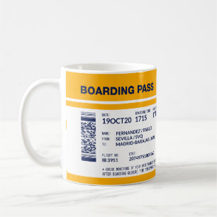 Boarding Pass - Gelb Kaffeetasse