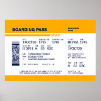 Boarding Pass - Gelb