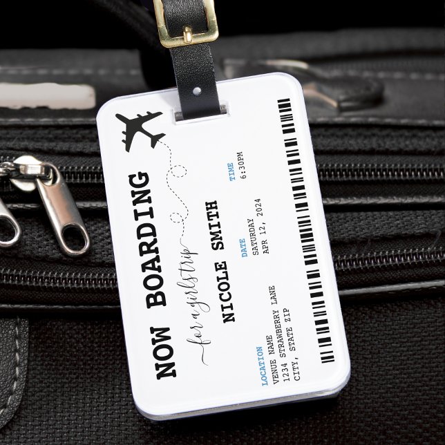 Boarding Pass Girls Tour Familienurlaub Gepäckanhänger (Boarding Pass Girls Trip Family Vacation Luggage Tag)