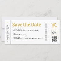Boarding Pass Gold Hochzeit in Urlaubsort