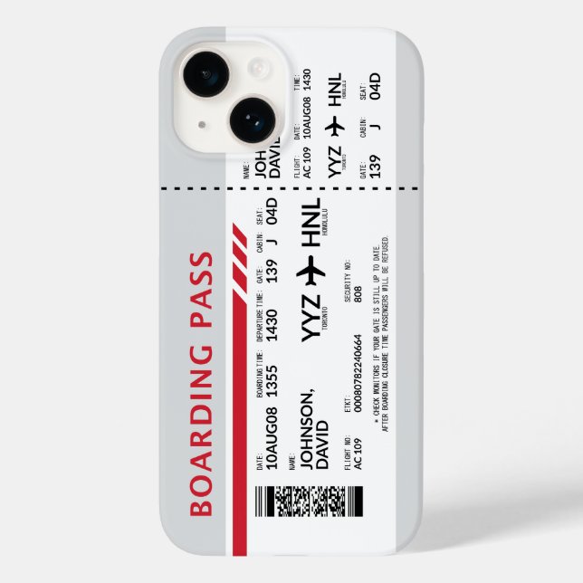 Boarding Pass - Grau Case-Mate iPhone Hülle (Rückseite)
