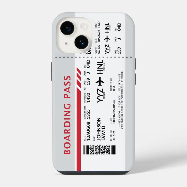 Boarding Pass - Grau iPhone Hülle (Rückseite)