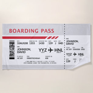 Boarding Pass - Grau Strandtuch