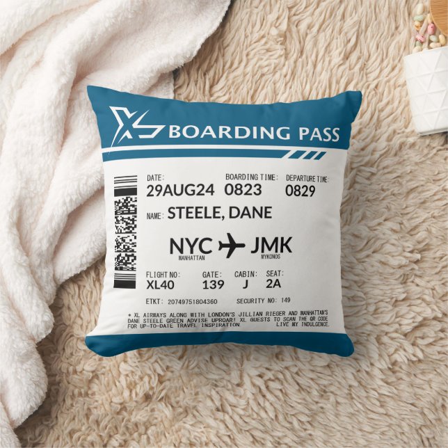 Boarding Pass - Graues Kissen (Decke)
