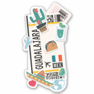 BOARDING PASS GUADALAJARA MEXICO AUFKLEBER