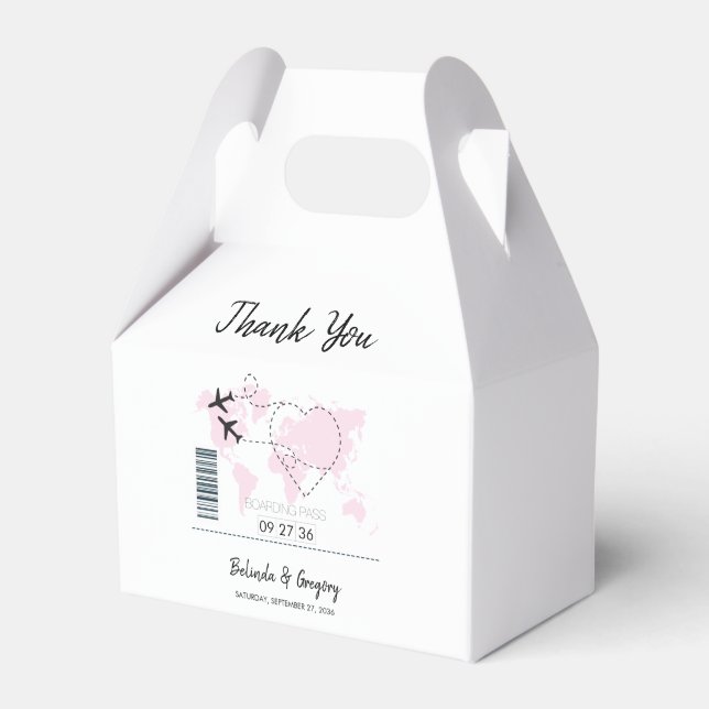 Boarding-Pass-Hochzeit Geschenkschachtel (Vorderseite)